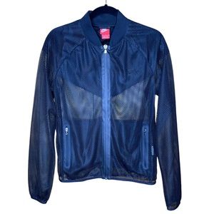 NWOT Nike Womens Sportswear Mesh Windrunner Jacket Black‎ Large